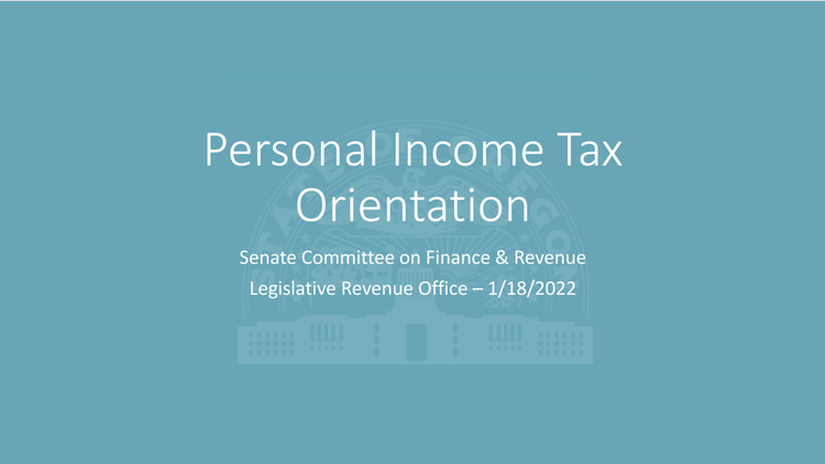 Revenue Orientation: Personal Income Tax