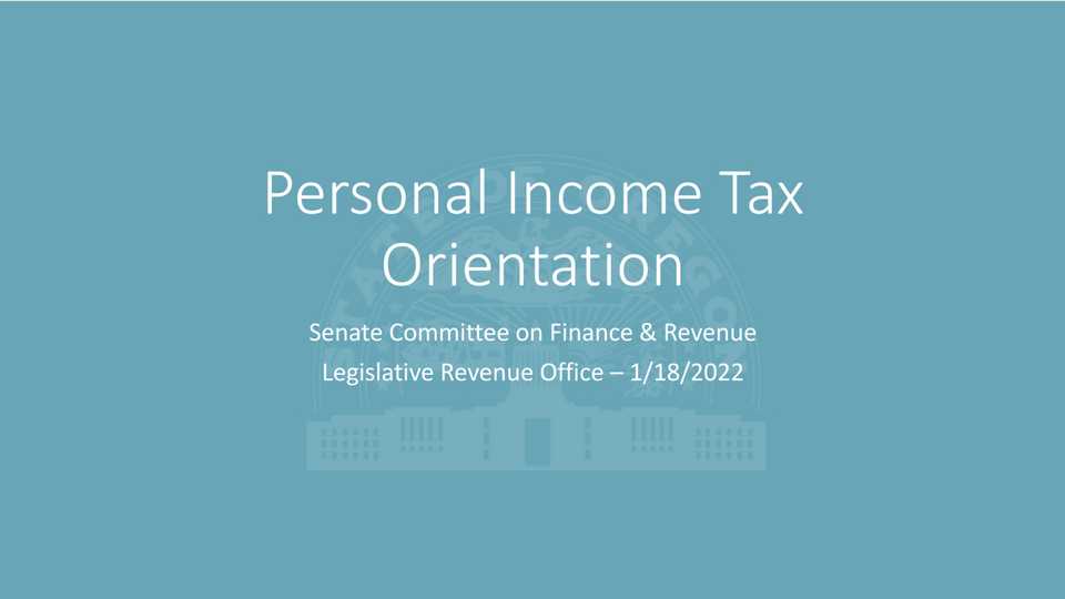 Revenue Orientation: Personal Income Tax